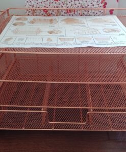 gianotter Paper Letter Tray Organizer with File Holder, 4-Tier Desk Accessories & Workspace Desk Organizers with Drawer and 2 Pen Holder for Office Supplies (Rose Gold) Rose Gold 43 81NT1tOHVL