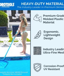 Swimline 8039 Premium Extra Strong Leaf Skimmer Net Head Cleaner for Swimming Pool Spa Fountain Pond Hot Tub Leaves Bugs Debris Fine Cleaning Maintenance, Heavy Duty Large, Blue Premium (Molded) 23 81NT5ioz8L