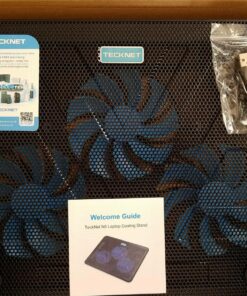 TECKNET Laptop Cooling Pad, Portable Slim Quiet USB Powered Laptop Notebook Cooler Cooling Pad Stand Chill Mat with 3 Blue LED Fans, Fits 12-17 Inches (Black) Black 46 81NTQl1Z8IL