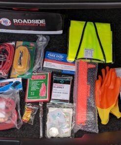 Always Prepared Premium (125 Piece) Roadside Emergency Car Kit – with Jumper Cables – All-in-One Auto Safety and First Aid Kit – Travel Safety for Women, Men, and College Kids – Roadtrip Essentials Premium Roadside Kit 41 81NToxgEBL