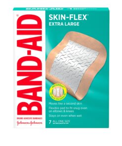 Band-Aid Brand Skin-Flex Adhesive Bandages for First Aid and Wound Care of Minor Cuts and Scrapes & Burns, Flexible Sterile Bandages for Fingers & Knees, Extra Large, All One Size, 7 ct 7 Count (Pack of 1) 18 81NTwI7hnQL 2