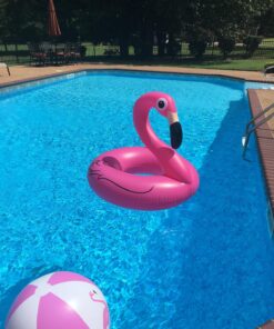 BigMouth Inc. Pink Flamingo Pool Float, Inflates to Over 4ft. Wide, Funny Inflatable Vinyl Summer Pool or Beach Toy, Patch Kit Included 41 81NVcGUMAaL