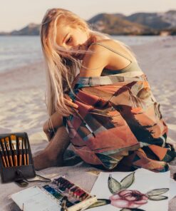 MyArtscape Travel Paint Brush Set, 7 Ultra Short-Handle Brushes with Case Holder - for Watercolor, Gouache and Acrylic - Synthetic Hair - Ideal for Plein Air Painting - Art Supplies 33 81NVqwB5QML