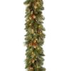 National Tree Company Pre-Lit Artificial Christmas Garland, Green, Carolina Pine, White Lights, Decorated with Pine Cones, Plug In, Christmas Collection, 9 Feet 100 Lights 9 81NYhir2NfL