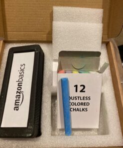 Amazon Basics Dustless Chalk with Eraser, Assorted, 24 Pack 24 Count (Pack of 1) 39 81NZpksdy0L
