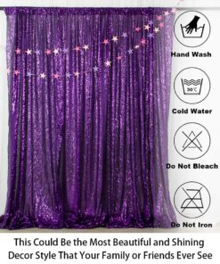 ShinyBeauty Sequin Backdrop Curtain Photo Booth Backdrop 4FTx6FT Purple Glitter Backdrop for Weddings and Events, Wedding Decoration Fabric 19 81NaWWwaML