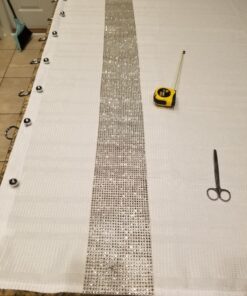 Silver Diamond Sparkling Rhinestone Mesh Ribbon for Event Decorations, Wedding Cake, Birthdays, Baby Shower, Arts & Crafts, 4.75" x 10 Yards, 24 Row, 1 Roll 53 81NaaYXjwL 2