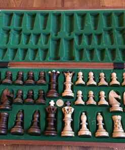 Wegiel Handmade European Ambassador Chess Set - Wooden 21 Inch Beech & Birch Board with Felt Base - Carved Hornbeam & Sycamore Wood Chess Pieces Ambassador - Brown 116 81Nax1FhplL