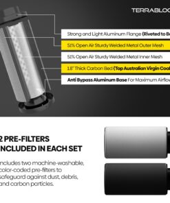 TerraBloom 8" x 24" Carbon Filter for Grow Tent - 46mm Charcoal Carbon Air Filter - Maximize Airflow with 750 CFM - Premium Carbon Air Filter & Charcoal Filter for Homes & Commercial Applications 14 81Nb0mgvJBL