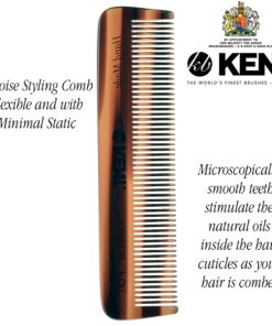 Kent A FOT Handmade All Fine Tooth Saw Cut Beard Comb - Pocket and Travel Comb - Styling Comb or Wet Comb for Fine or Thinning Hair, Beard Care, and Hair Care for the Essential Kent Beard Kit 1 Pack Tortoiseshell 25 81Nbcff6gSL