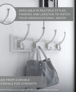 Liberty Hardware 129847 18-Inch Coat and Hat Rail/Rack with 4 Heavy Duty Hooks, White and White Flat White/White 19 81NcADr4NL
