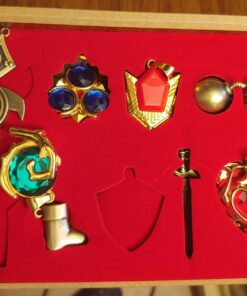 The Legend of Zelda Twilight Princess & Hylian Shield & Master Sword finest collection sets keychain/necklace/jewelry series Red-10set 59 81NdCtxjKNL