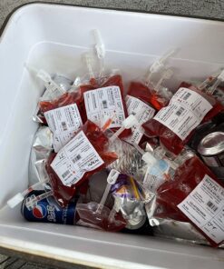 Amazlab Halloween Party Cups, Live Blood of Theme Parties- IV Blood Bag Drink Containers 11.5 FL Oz, Vampire/ Hospital/Halloween Theme Party Favors, Nurse Graduation Party Props (10Packs) 37 81NdT0HgYQL