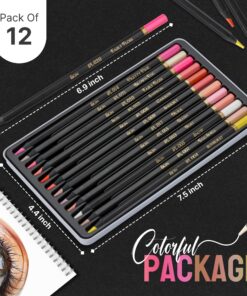 Alternative view of Black Widow Skin Tone Colored Pencils for Adult Coloring - 12 Color Pencils for Portraits and Skintone Artists - A Complete Color Range - Now With Light Fast Ratings.