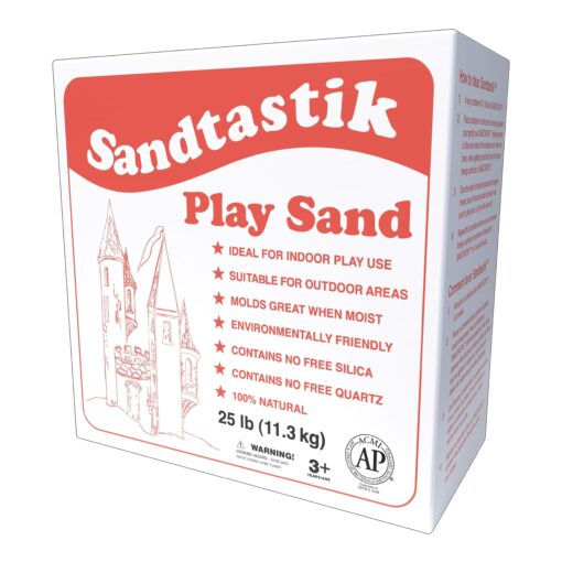 Sandtastik Sparkling White Play Sand, 25 lb (11.3 kg) - Fill Sandboxes, Sand Trays, Sensory Tables, Water Tables! Scoop, Mold & Pour This Premium Non-Toxic Sand 25-Pound