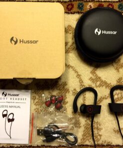 Bluetooth Headphones, Hussar Magicbuds Best Wireless Sports Earphones with Mic, IPX7 Waterproof, HD Sound with Bass, Noise Cancelling, Secure Fit, up to 9 Hours Working time (Upgraded), Black 36 81NgvMYl9pL