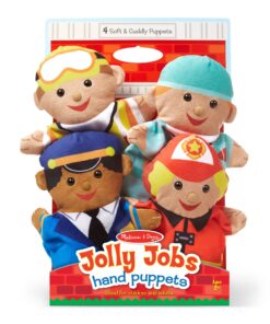 Melissa & Doug Jolly Helpers Hand Puppets (Set of 4) - Construction Worker, Doctor, Police Officer, and Firefighter - Role Play Hand Puppets, Soft Hand Puppets For Toddlers Ages 2+ Standard Packaging 16 81NhY MqefL