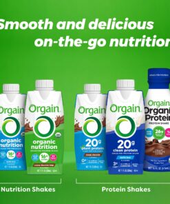 Orgain Organic Nutritional Vegan Protein Shake, Creamy Chocolate Fudge - 16g Plant Based Protein, Meal Replacement, 21 Vitamins & Minerals, Gluten & Soy Free, 11 Fl Oz (Pack of 12) Pack of 12 23 81Ni7IIcn7L