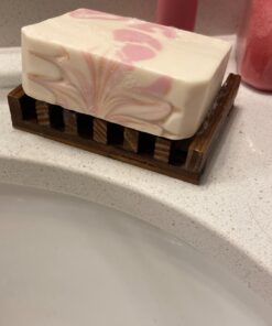 Magift Piece Home Bathroom Soap Case, Sink Deck Bathtub Shower Dish, Rectangular, Hand Craft, Natural Wooden Holder for Sponges, Scrubber, 2 Count(Pack of 1), Brown 2 Pack Brown 42 81Nj4qsOeL