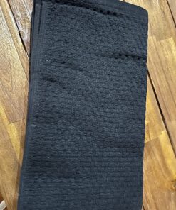 Cotton Craft - 8 Pack - Euro Cafe Waffle Weave Terry Kitchen Towels - 16x28 Inches -Black - 420 GSM quality -Ringspun 2 Ply Cotton - Highly Absorbent Low Lint - Multi Purpose Black 38 81NoZqzzPTL
