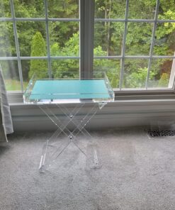 Designstyles Acrylic Folding Tray Table – Modern Chic Accent Desk - Kitchen and Bar Serving Table - Elegant Clear Design 29 81NqAU2XKrL