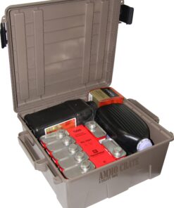 MTM ACR8-72 Ammo Crate Utility Box | Ammo, Survival or Hunting Gear Storage | O-Ring Seal for Water Resistant Dry Storage | Double Padlock tapped for Security | Carries 85lbs of Gear | Dark Earth 34 81NqDMKFmhL