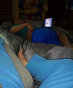 Amazon Basics Memory Foam Filled Bean Bag Lounger with Microfiber Cover, 6 ft, Grey, Solid 38 81Nqf2jsSqL