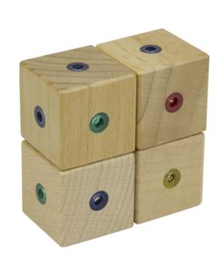 Alternative view of WIDU Magnetic Wooden Building Blocks, 4 Cube Pack