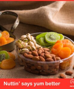 Nut Cravings Gourmet Collection - Dried Fruit & Mixed Nuts Gift Basket in Red Box (4 Assortments) Arrangement Platter, Birthday Care Package - Healthy Kosher USA Made Red Classic (4 Piece Assortment) 10 81NsOsc4DCL