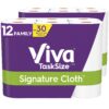 Viva Signature Cloth Paper Towels, Task Size - 12 Family Rolls (2 Packs of 6 Rolls) = 30 Regular Rolls (143 Sheets Per Roll), 286 Count (Pack of 6) 48 81Nsb0LCYsS