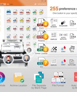 Plustek PS186 Desktop Document Scanner, with 50-pages Auto Document Feeder (ADF). For Windows 7 / 8 / 10 / 11 (Intel/AMD only) 12 81Ntdd5WABS
