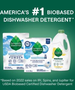 Seventh Generation Dishwasher Detergent Packs for Sparkling Dishes Free & Clear Dishwasher Tabs 45 Count, Pack of 2 (Packaging May Vary) Free and Clear 45 Count (Pack of 2) 25 81Nu1k5fcYL