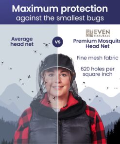 Alternative view of EVEN NATURALS Premium Mosquito Head Net | Ultra Large & Long, Extra Fine Holes, Mesh 1-pack