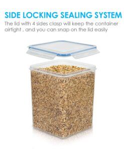 Vtopmart Large Food Storage Containers 5.2L / 176oz, 4 Pieces BPA Free Plastic Airtight Food Storage Canisters for Flour, Sugar, Baking Supplies, with 4 Measuring Cups and 24 Labels, Blue 5.2L--4.7quart 28 81Nz4MvhMoL