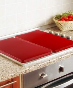 Alternative view of Reston Lloyd 2-Piece Rectangular Tin Burner Cover, 19.75-Inch by 11-Inch, Red