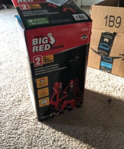 BIG RED T42202 Torin Steel Jack Stands: 2 Ton (4,000 lb) Capacity, Red, 1 Pair 37 81O 0Dj0PJL