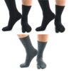 V-Toe Split Toe Flip-Flop Socks 3 Pairs Tabi Premium Cotton Blend Mens Womens Socks Medium Gray, Black 8 81O S819oNL
