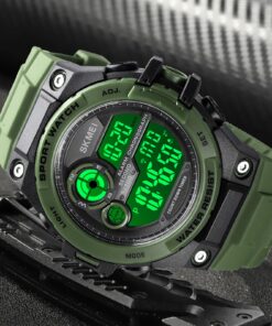 FANMIS Mens Military Multifunction Digital LED Watch Electronic Waterproof Alarm Quartz Sports Watch Green 23 81O lteI0gL