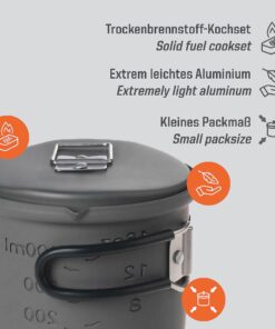 Alternative view of Esbit CS585HA 3-Piece Lightweight Camping Cook Set for Use with Solid Fuel Tablets 3-piece Cook Set Only