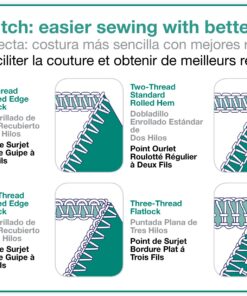 SINGER | ProFinish 14CG754 2-3-4 Thread Serger with Adjustable Stitch Length, & Differential Feed - Sewing Made Easy,White 46 81O3ZSfznfL