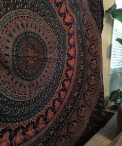 Popular Handicrafts Tapestry Wall Hanging Hippie Mandala Bohemian Hippy Psychedelic Design Indian Magical Thinking Tapestries Bedspread 84x90 Inches,(215x230cm) Navy Blue Full (215cms x 230cms) Neavy Blue 38 81O3kNANqqL