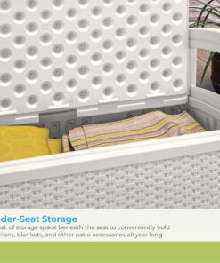 Suncast EMW8863250 Elements Loveseat with Storage-Lightweight, Resin, All-Weath, White 20 81O3mNerJUL