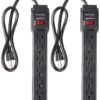 Amazon Basics 6-Outlet, 200 Joule Surge Protector Power Strip, Pack of 2, Rectangle, 2 Foot, Black 23 81O5GR2nxL