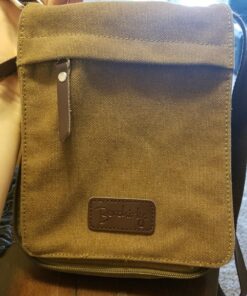 Berchirly Small Vintage Canvas Leather Messenger Crossbody Bag Pack Organizer Medium Coffee 19 81O5bOnVlSL