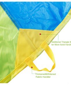 Sonyabecca Parachute, Play Parachute 10ft 12ft 16ft with 12 Handles 20ft 24ft with 16 Handles for Kids Cooperation Group Play 19 81O68r7YlzL
