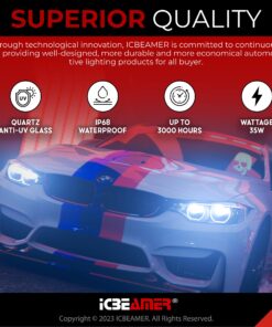 ICBEAMER 8000K D2S D2C D2R Xenon Factory HID Direct Replacement for 66040 66240 85122 OEM Headlight low beam Color Light Blue bulb D2S/D2R 24 81O6jbzOY6L