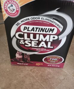 ARM & HAMMER Clump & Seal Platinum Cat Litter, Multi-Cat, 40 lb Clumping Cat Litter 40 lbs 34 81O9q7FmUjL