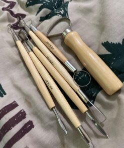 Arteza Pottery & Polymer Clay Tools, 42-Piece Sculpting Set, Steel Tip Tools with Wooden Handles, for Pottery Modeling, Smoothing, Carving & Ceramics 44 81OAYyJOPEL