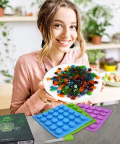 PJ BOLD Marijuana Weed Leaf Gummy Molds Silicone Candy Mold Kit - 3 Pack Dropper 25 81OB2ibT2L