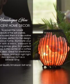 Himalayan Glow 1345 Oval Style Basket Night Salt Lamps, 7-9 Pounds Oval Style Metal Basket 32 81ODFa3pBlL